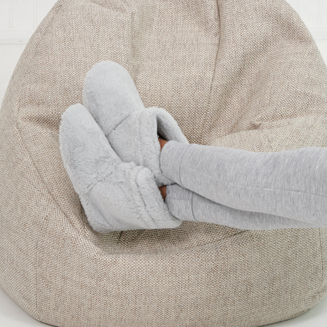 Faux Fur Slipper Boots Grey Aroma Home