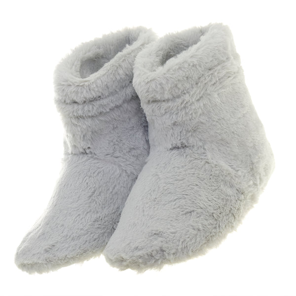 Faux Fur Slipper Boots Grey Aroma Home